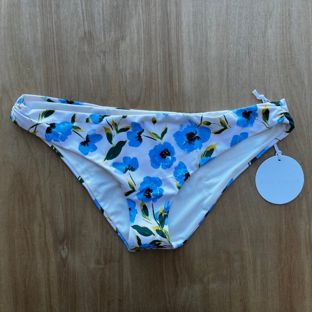 TORI PRAVER CAILA BOTTOM Women’s Floral Lined Bikini Bottoms sz M NWT